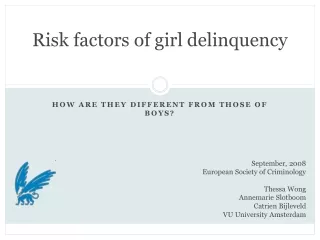 Risk factors of girl delinquency