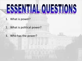 What is power? What is political power? Who has the power?