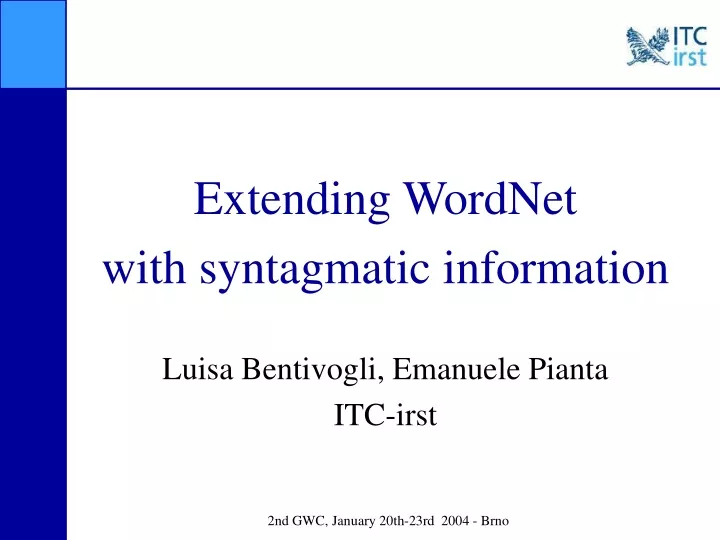 extending wordnet with syntagmatic information