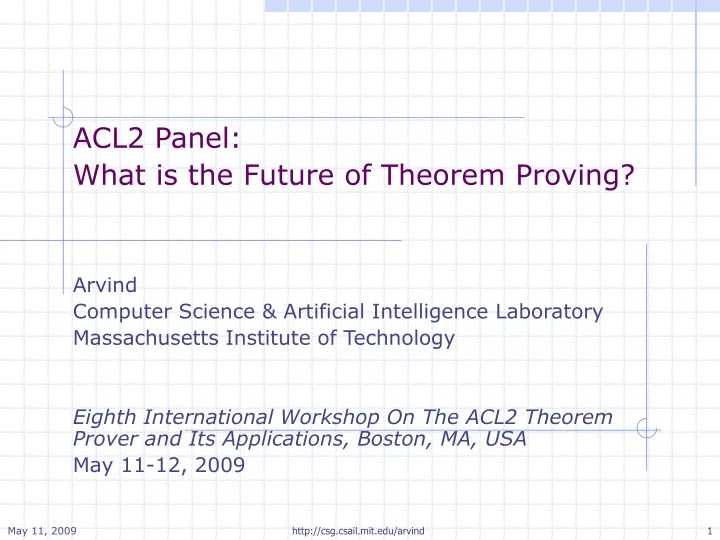 acl2 panel what is the future of theorem proving