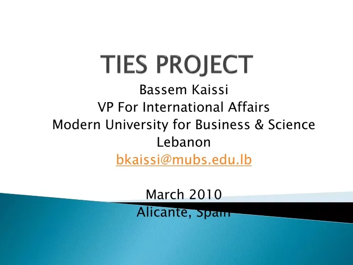 ties project