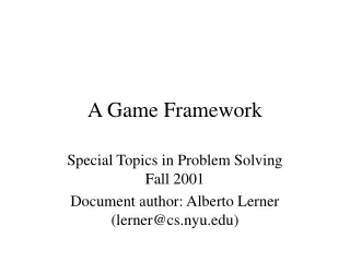 A Game Framework
