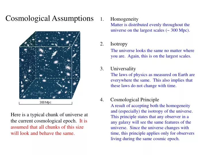 cosmological assumptions