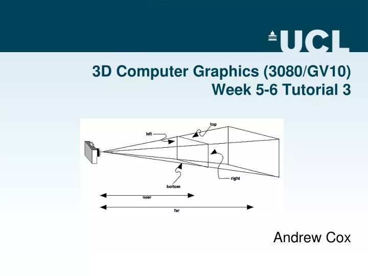 3d computer graphics 3080 gv10 week 5 6 tutorial 3