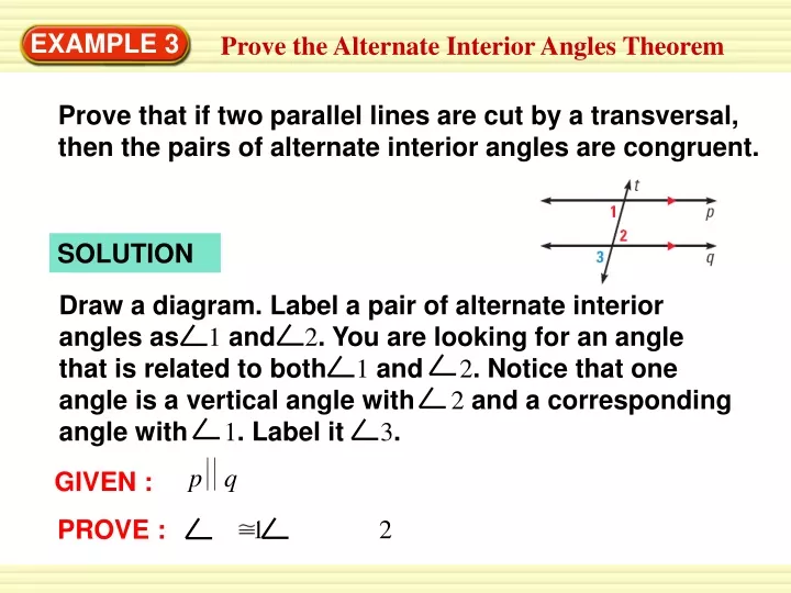 prove that if two parallel lines