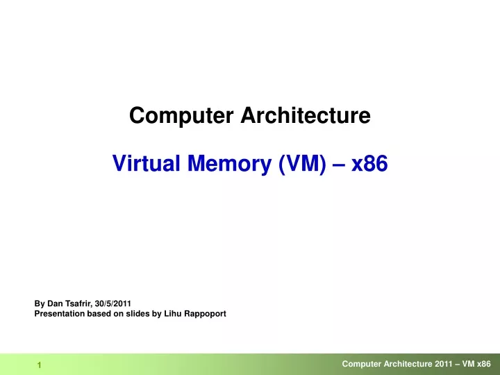 computer architecture virtual memory vm x86