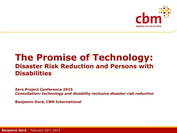 the promise of technology disaster risk reduction