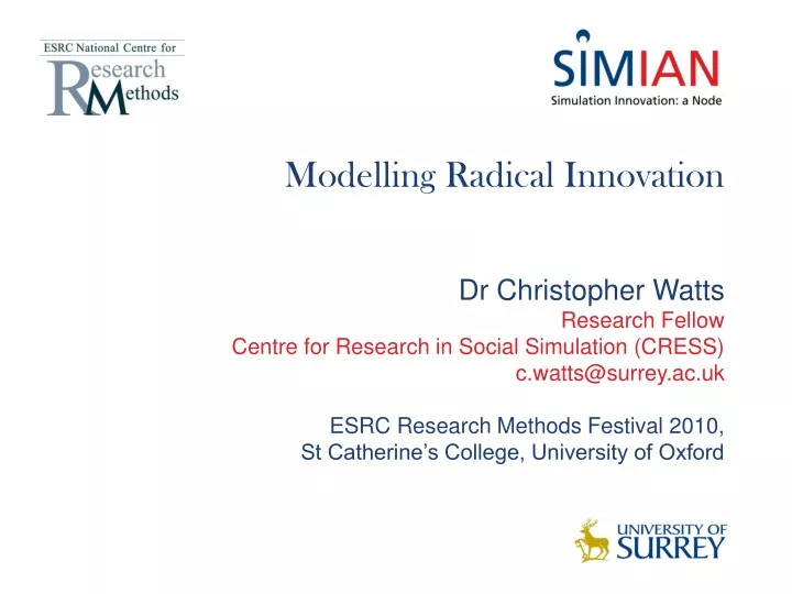 modelling radical innovation