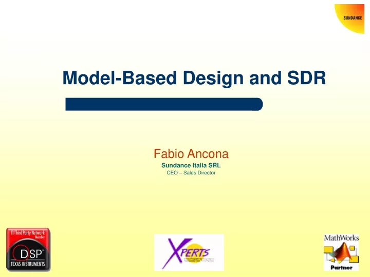 model based design and sdr