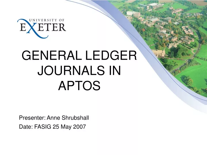 general ledger journals in aptos