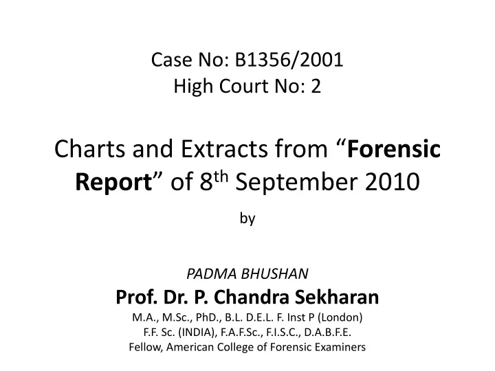 case no b1356 2001 high court no 2 charts