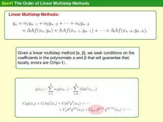 Sec41  The Order of Linear Multistep Methods