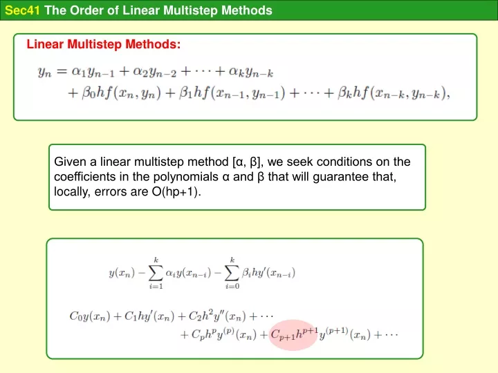 sec41 the order of linear multistep methods