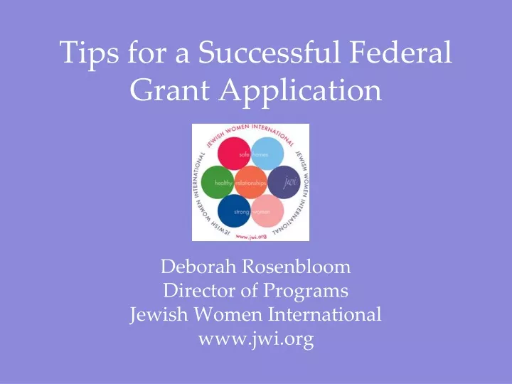 tips for a successful federal grant application