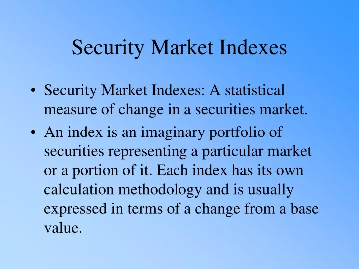 security market indexes