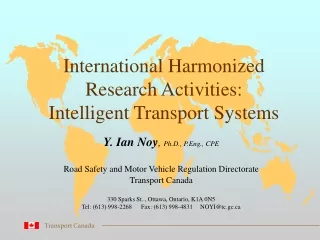International Harmonized Research Activities: Intelligent Transport Systems