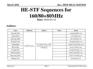 HE-STF Sequences for 160/80+80MHz