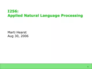 I256:  Applied Natural Language Processing