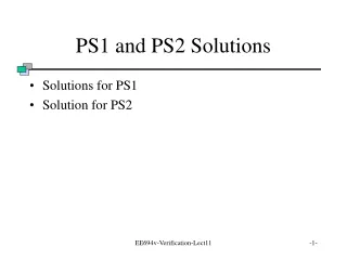 PS1 and PS2 Solutions