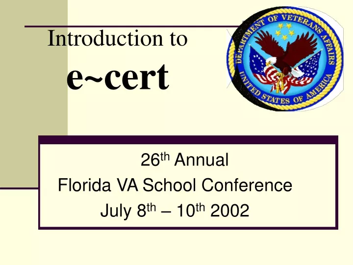 introduction to e cert