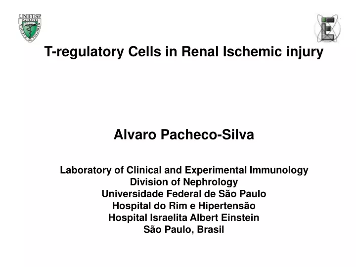 t regulatory cells in renal ischemic injury