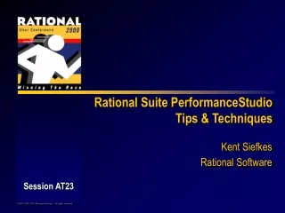 Rational Suite PerformanceStudio Tips &amp; Techniques