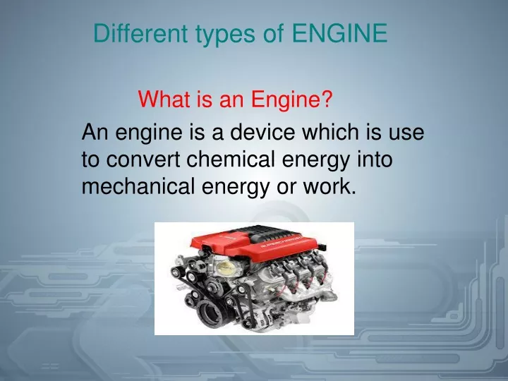 PPT - Exploring Different Types of Engines: An Overview PowerPoint ...