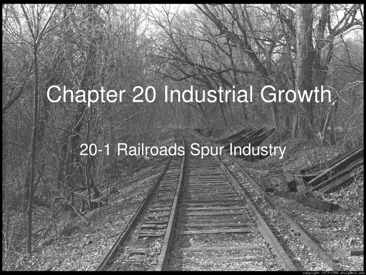 chapter 20 industrial growth