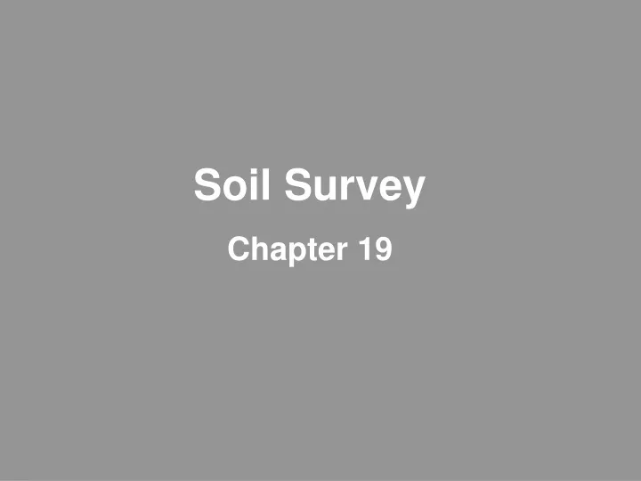 soil survey chapter 19