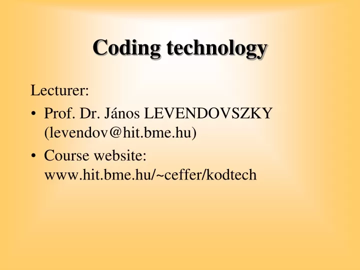 coding technology