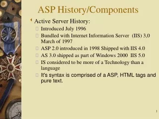 ASP History/Components