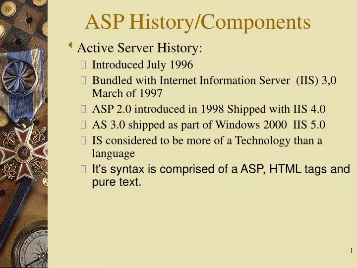 asp history components