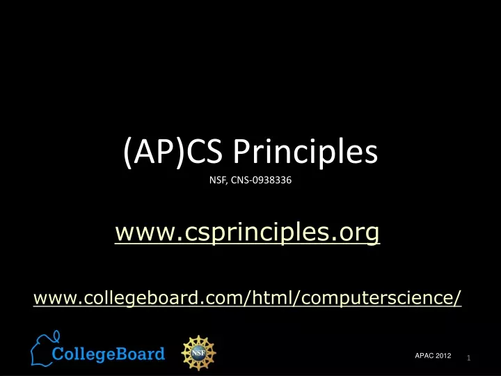 ap cs principles nsf cns 0938336