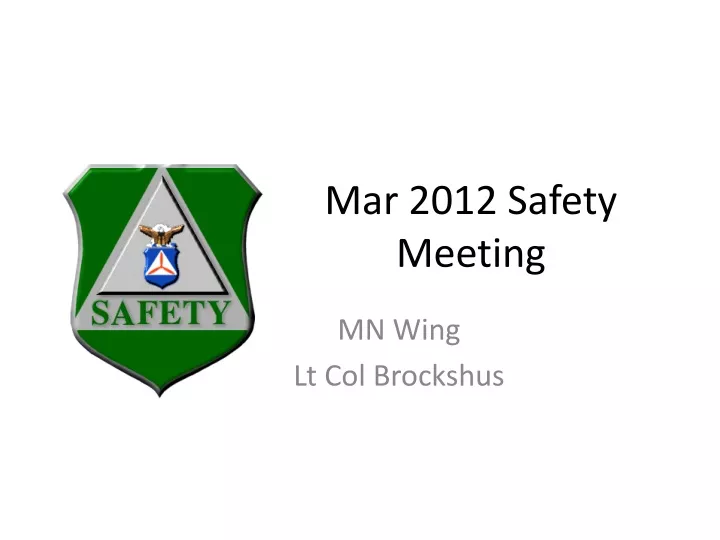 mar 2012 safety meeting