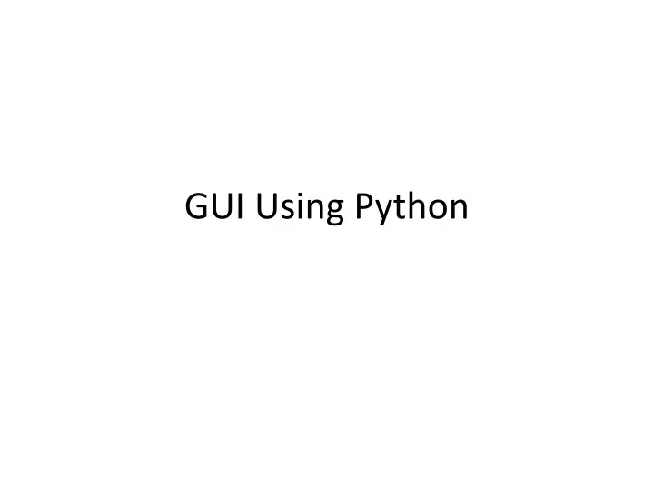 gui using python