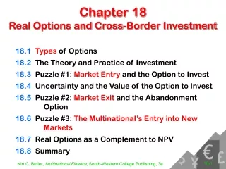 Chapter 18 Real Options and Cross-Border Investment