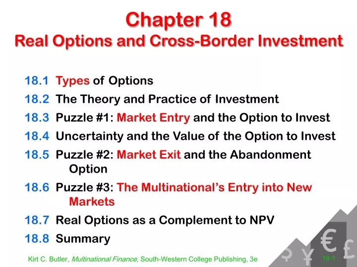 chapter 18 real options and cross border investment