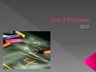 Unit 3 Preview