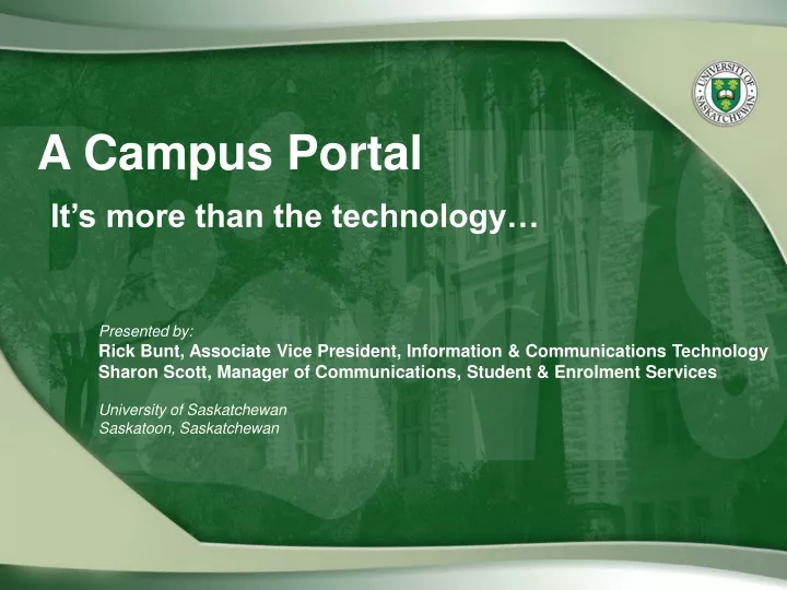 a campus portal it s more than the technology