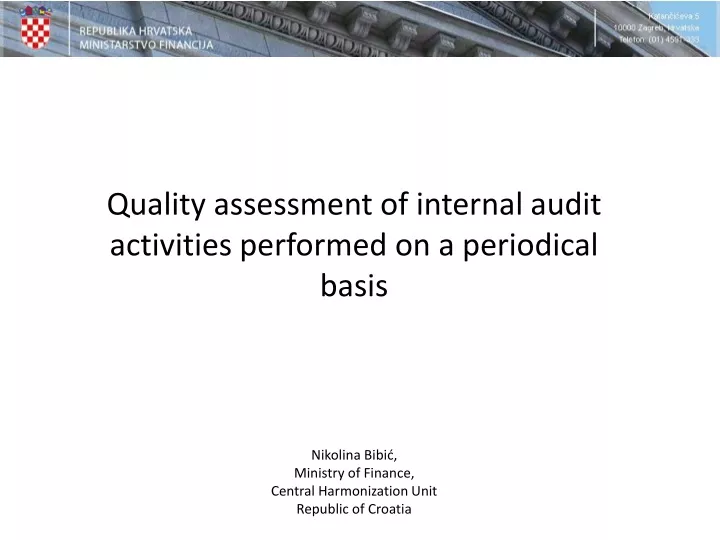 quality assessment of internal audit activities