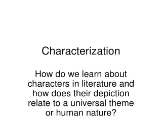 Characterization