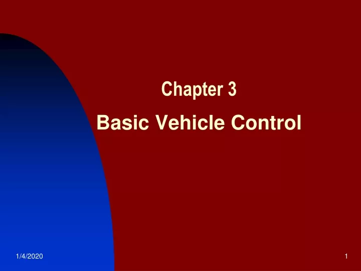 chapter 3 basic vehicle control