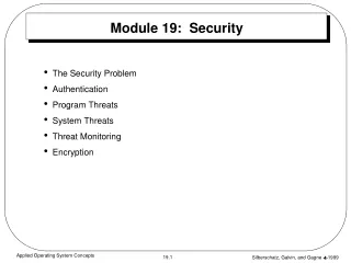 Module 19:  Security