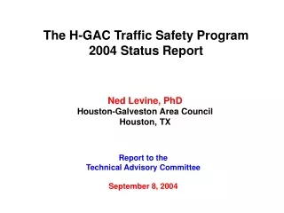 The H-GAC Traffic Safety Program 2004 Status Report