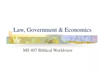 Law, Government &amp; Economics