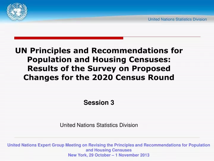 un principles and recommendations for population