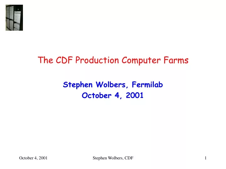 the cdf production computer farms