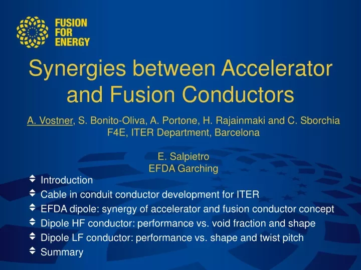 synergies between accelerator and fusion conductors