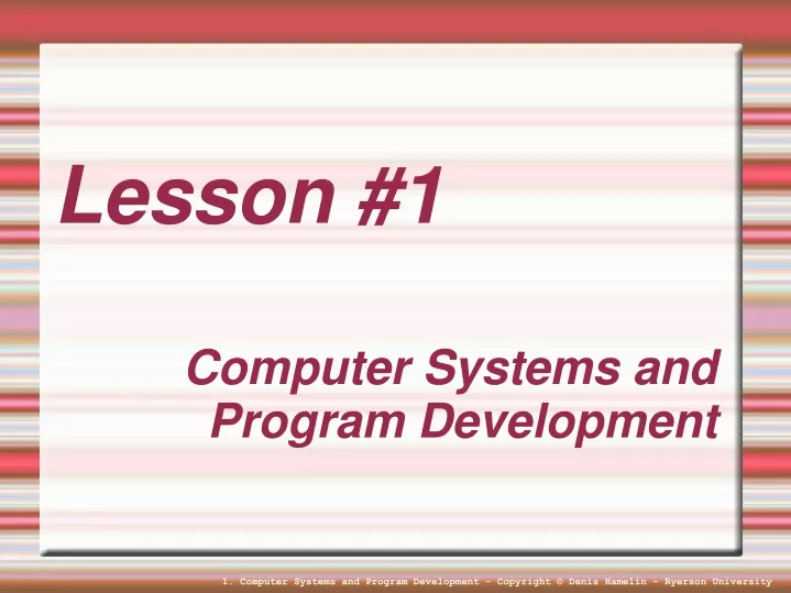 computer systems and program development