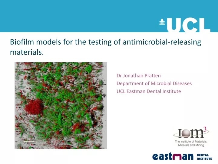 biofilm models for the testing of antimicrobial releasing materials
